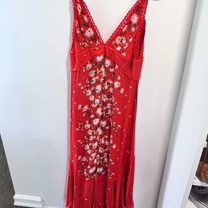 Free people red floral dress